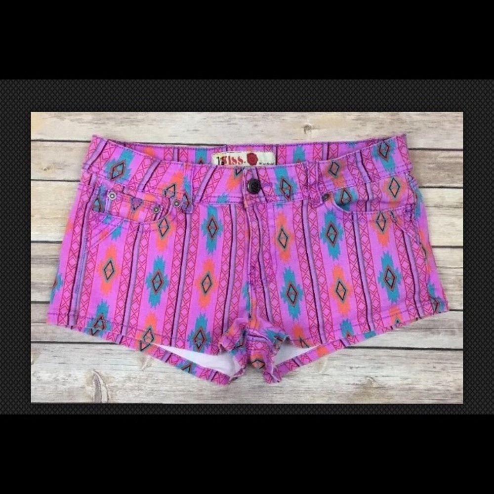 1st Kiss Pink Tribal Mini Shorts